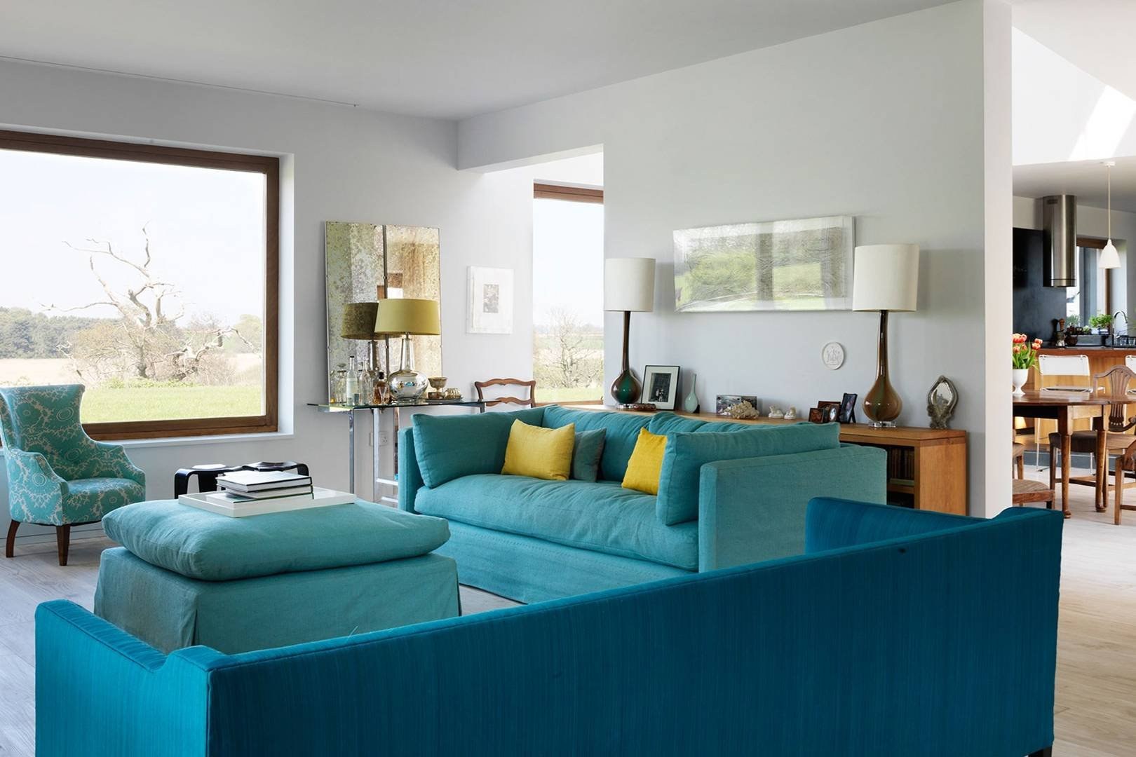 Бирюзовый диван в интерьере [60+ фото] идеи для дома ❤ 2021